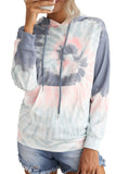 Multicolor Women's Casual Solid Color Tie-Dye Print Long Sleeve Pullover Hoodie LC253737-22