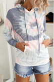 Multicolor Women's Casual Solid Color Tie-Dye Print Long Sleeve Pullover Hoodie LC253737-22