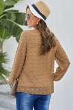 Brown White/Black/Red/Sky Blue/Brown Swiss Dot Long Puff Sleeve Top LC2518188-17