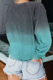 Blue Women's Casual Crewneck Long Sleeve Tie-Dyed Sweatshirt LC252958-5