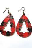 Oval Leopard Christmas Tree Earrings