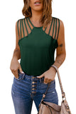 Green Brief Studded Detail Multi-Strap Casual Tank Top  LC256336-9