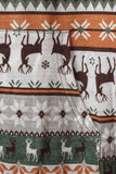 Brown Plus Size Reindeer Print Hoodie LC2538271-17
