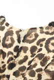 LC619225-20-S, LC619225-20-M, LC619225-20-L, LC619225-20-XL, Leopard  Print Drawstring V Neck High Waist Long Dress