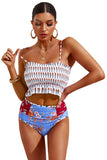 Women's Two Piece Bikini Sets Spaghetti Strap Crop Top High Rise Bottom Short