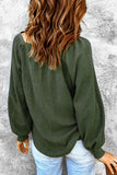 Green Waffle Texture Casual Square Neck Pullover LC25115253-9