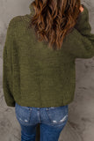 LC2722225-9-S, LC2722225-9-M, LC2722225-9-L, LC2722225-9-XL, LC2722225-9-2XL, Green Zipped Turtleneck Drop Shoulder Knit Sweater