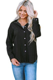LC2551323-2-S, LC2551323-2-M, LC2551323-2-L, LC2551323-2-XL, LC2551323-2-2XL, Black Textured Buttoned Pocket Long Sleeve Shirt