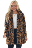 Notch Collar Long Faux Fur Coat with Pockets
