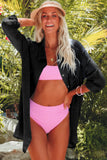 LC421623-2-S, LC421623-2-M, LC421623-2-L, LC421623-2-XL, Black Lightweight Shirt Style Beach Cover Up