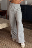 LC7711528-11-S, LC7711528-11-M, LC7711528-11-L, LC7711528-11-XL, Gray Smocked Waist Pocketed Pants