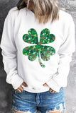 Women's Round Neck Four Leaf Clover Print Casual Sweatshirts