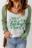 Women's This Is My Lucky Shirt Print Long Sleeve Shamrock Shirt