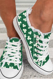 Women's Green Three Leaf Clover Print Sneakers for St. Patrick Day