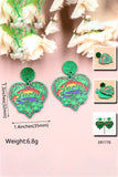 BH012468-9, Green St. Patricks Day Clover Love Rainbow Earrings