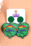St. Patricks Day Clover Love Rainbow Earrings