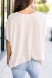 LC25219904-18-S, LC25219904-18-M, LC25219904-18-L, LC25219904-18-XL, Apricot Ribbed Knit Round Neck Relaxed Tee