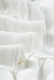 LC6113535-1-S, LC6113535-1-M, LC6113535-1-XL, LC6113535-1-L, White Tie Shoulder Straps Shirred Back Ruffle Dress