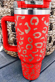 BH05522-3, Red Leopard Spotted 304 Stainless Double Insulated Cup 40oz
