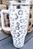 BH05522-1, White Leopard Spotted 304 Stainless Double Insulated Cup 40oz