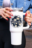 Mama Daisy Print Stainless Steel Insulated 40oz Cup with Handle
