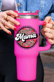 BH05795-6, Rose Mama Leopard Print Stainless Steel Insulate Cup with Handle 40oz