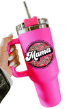 BH05795-6, Rose Mama Leopard Print Stainless Steel Insulate Cup with Handle 40oz