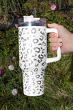 BH05522-1, White Leopard Spotted 304 Stainless Double Insulated Cup 40oz