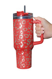 BH05522-3, Red Leopard Spotted 304 Stainless Double Insulated Cup 40oz