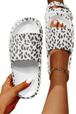 Leopard Print Thick Sole Slip On Slippers Thicken Sole Cloud Cushion Slides