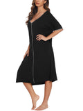 V Neck Short Sleeve Sleepwear Night Dress for Women