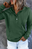 Snap Button Pullover String Hoodie with Pocket