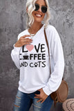 COFFEE Figure Print Long Sleeve Sweatshirt