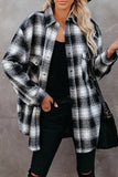 Womens Loose Flannel Shirts Plaid Shirt with Pockets