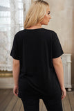 Women's Crew Neck Plus Size T-shirt Leopard Print Short Sleeve Top