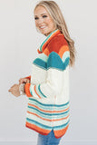 Color Block Cowl Neck Knit Sweater