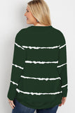 Women's Wave Striped Plus Size Sweatshirt Round Neck Oversized Pullover