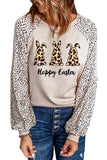 Women's Leopard Puff Sleeve Pullover Top Printed Graphic Blouse