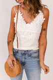 Women's Lace Overlay Strappy Hollow-out Tank Top
