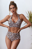 Khaki Leopard Print Bikini Set