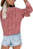 Deep V-neck Long Sleeve Knit Sweater