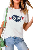 American Flag Eagle Wings Print Short Sleeve T Shirt