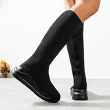 Women Thick Soled Slope Heel Breathable High-heeled Boots Casual Boots