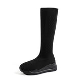Women Thick Soled Slope Heel Breathable High-heeled Boots Casual Boots
