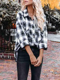 Button Front Plaid Long Sleeve Shirts