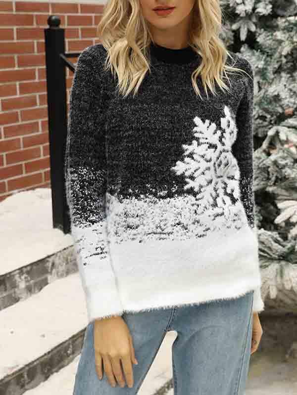 Snowflake Christmas Ugly Sweater For Women