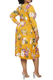 Plus Size Midi Dress Wrap Floral Dress For Women