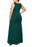 Plus Size Sleeveless Women's Maxi Dress Green