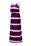 Crew Neck Pleated Tie Dye Print Cami Maxi Dress