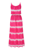 Sleeveless Tie Dye Crew Neck Summer Maxi Dress For Women